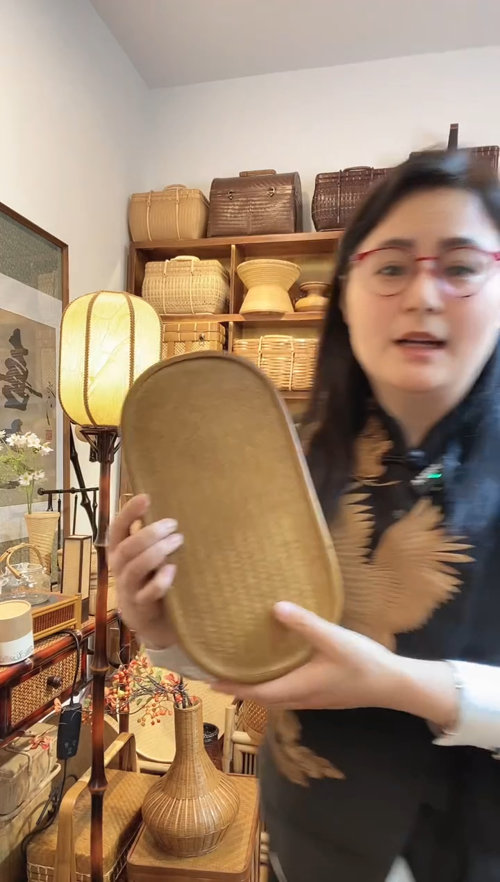 【闪购商品】手工竹编椭圆收纳盒