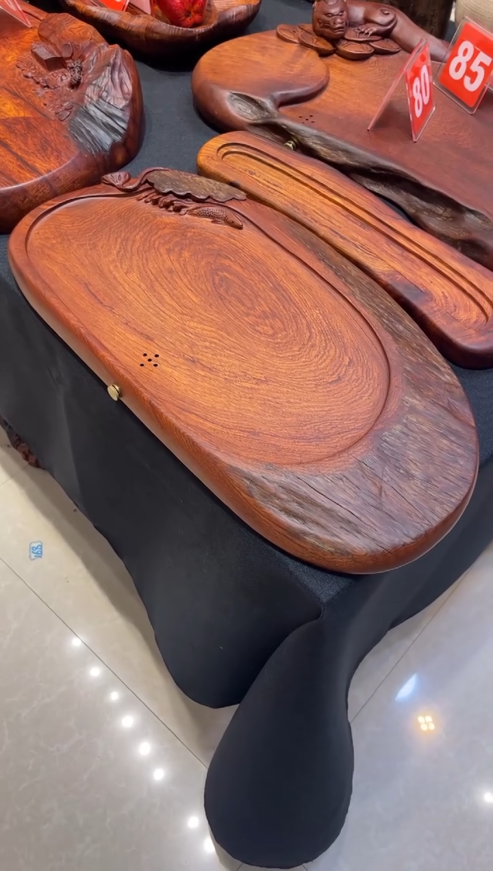 【闪购商品】缅甸花梨木排水茶盘51-27-4