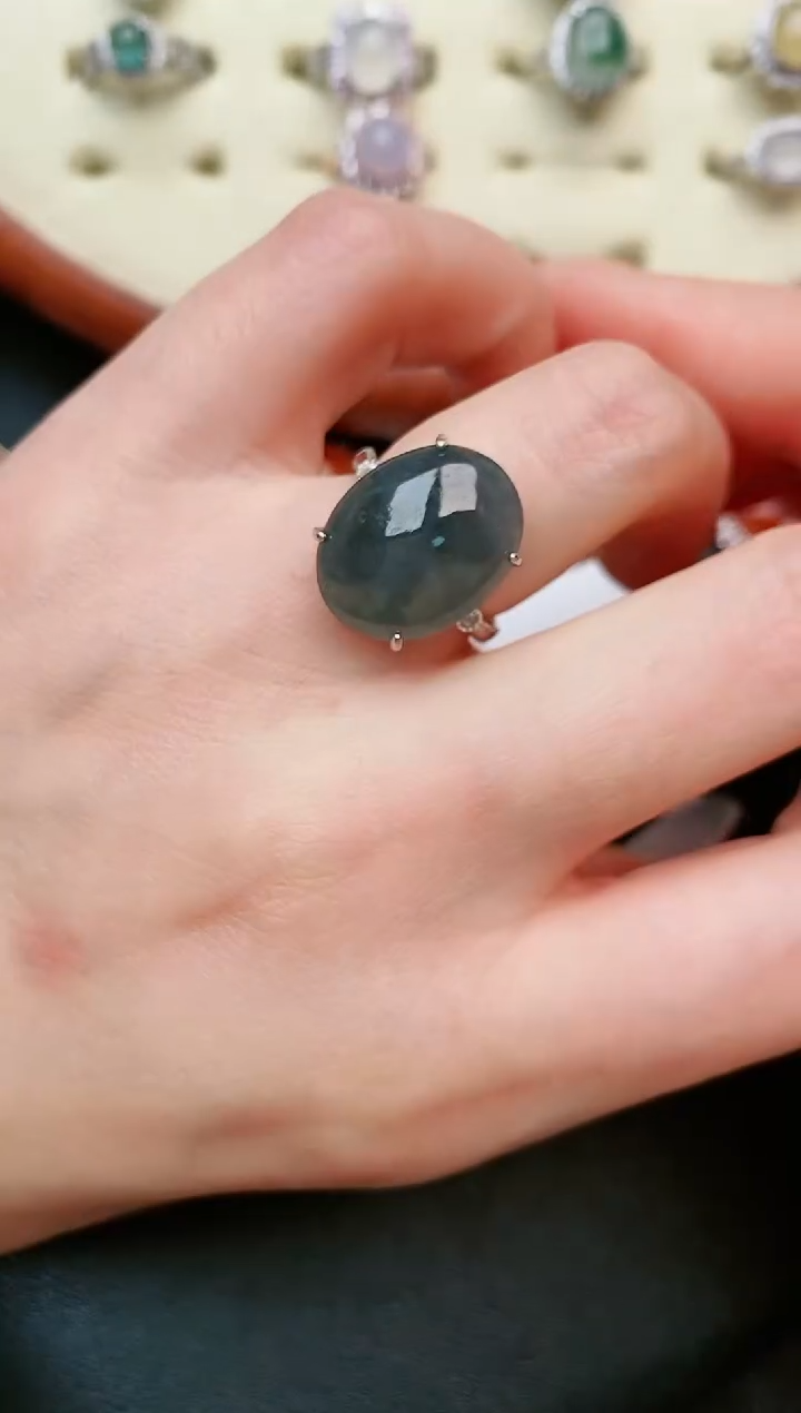 【闪购商品】翡翠戒指银S925镶嵌....