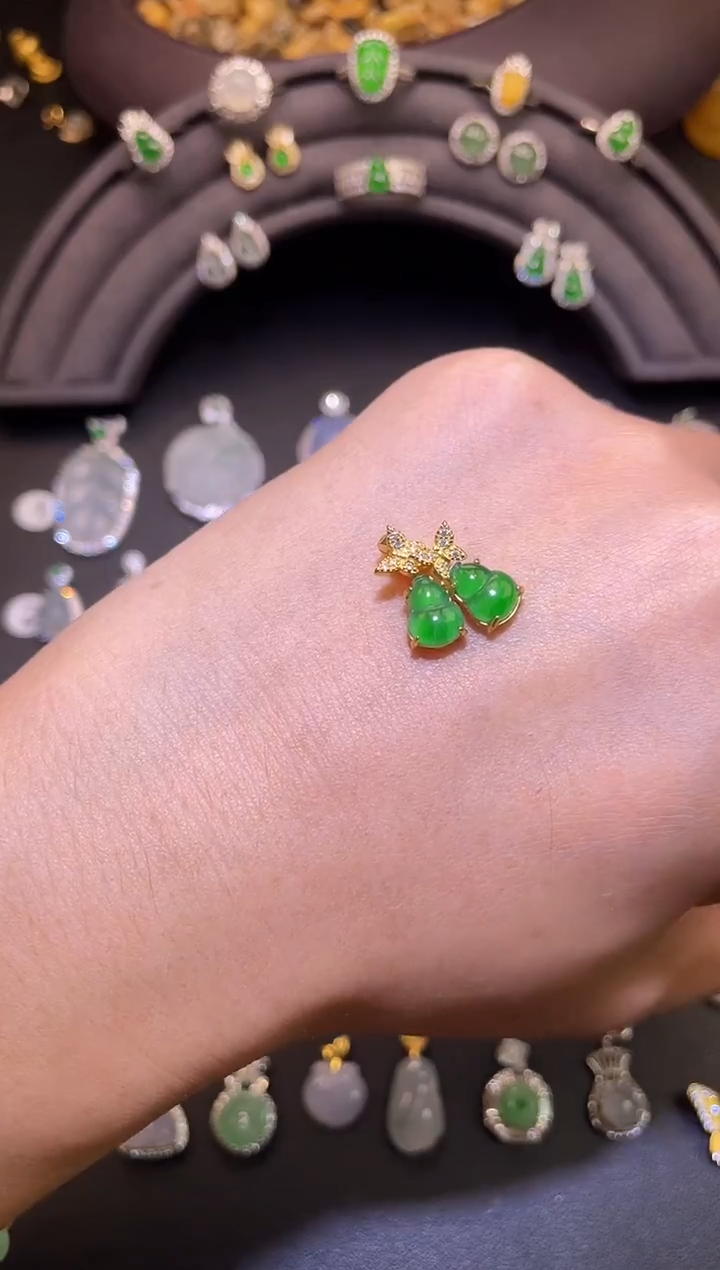 吊坠(不含链)银S925镶嵌翡翠1