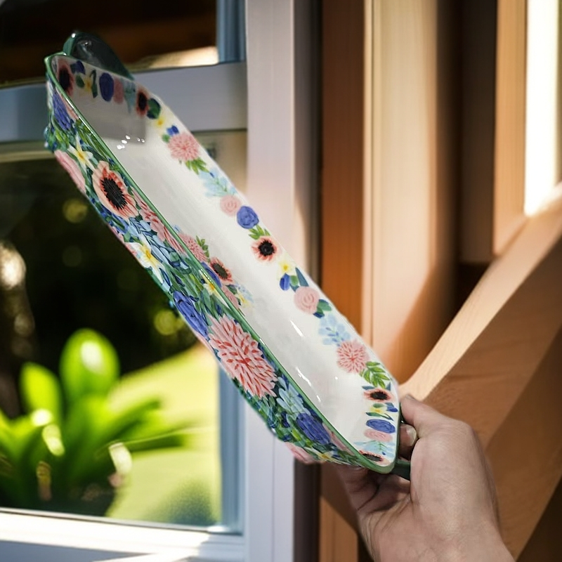 田园风光（小兰花）-13.5寸双耳长盘