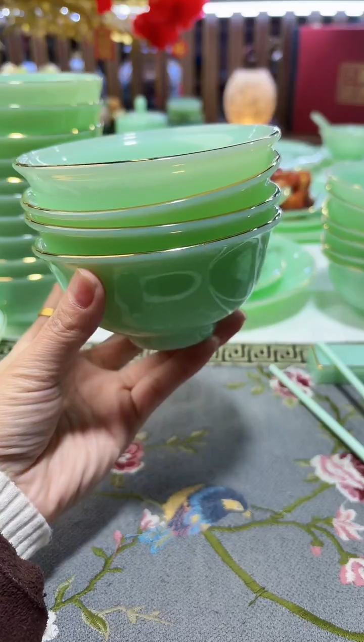 玉瓷 4.5英寸饭碗4个景德镇陶瓷