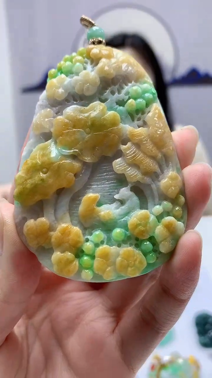 【闪购商品】定制翡翠未镶嵌0405zm-毛货挂件7