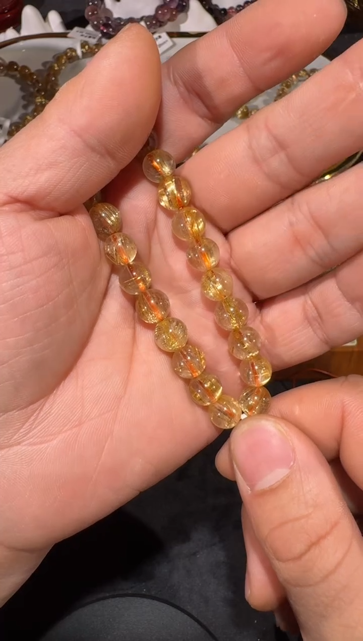 未镶嵌手串发晶SJ-436金发晶