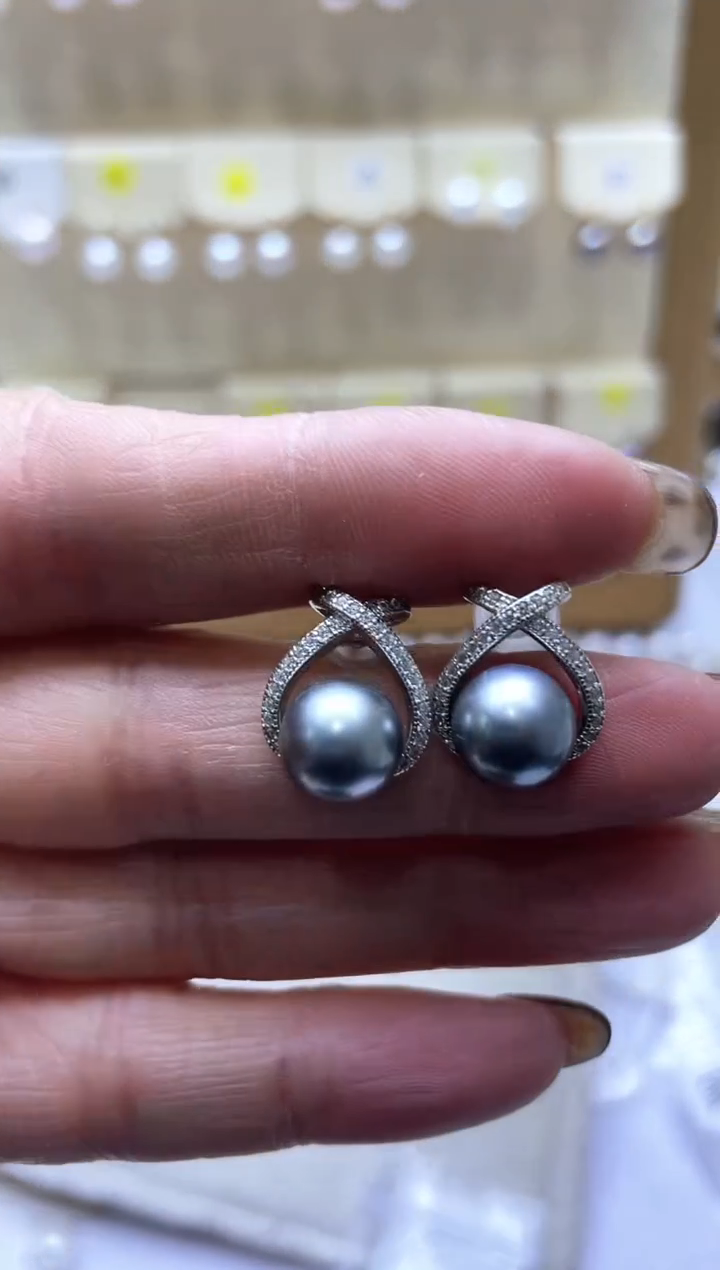 【闪购商品】海水珍珠耳饰银S925镶嵌2