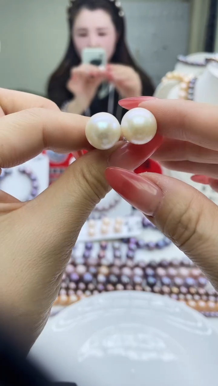 未镶嵌耳饰淡水珍珠白色系耳饰