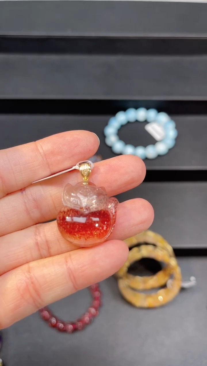 18K金镶嵌颈饰水晶【百晶灵儿】定制款