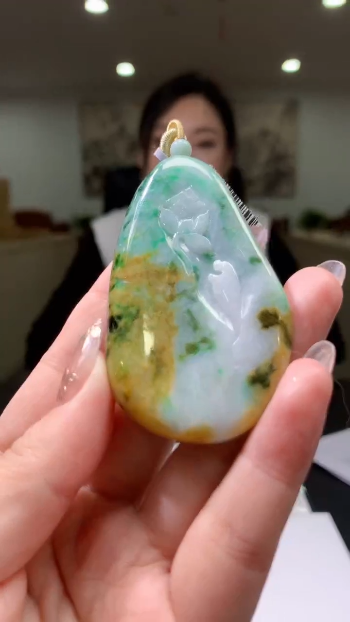 【闪购商品】定制翡翠未镶嵌8018yx-毛货挂件12