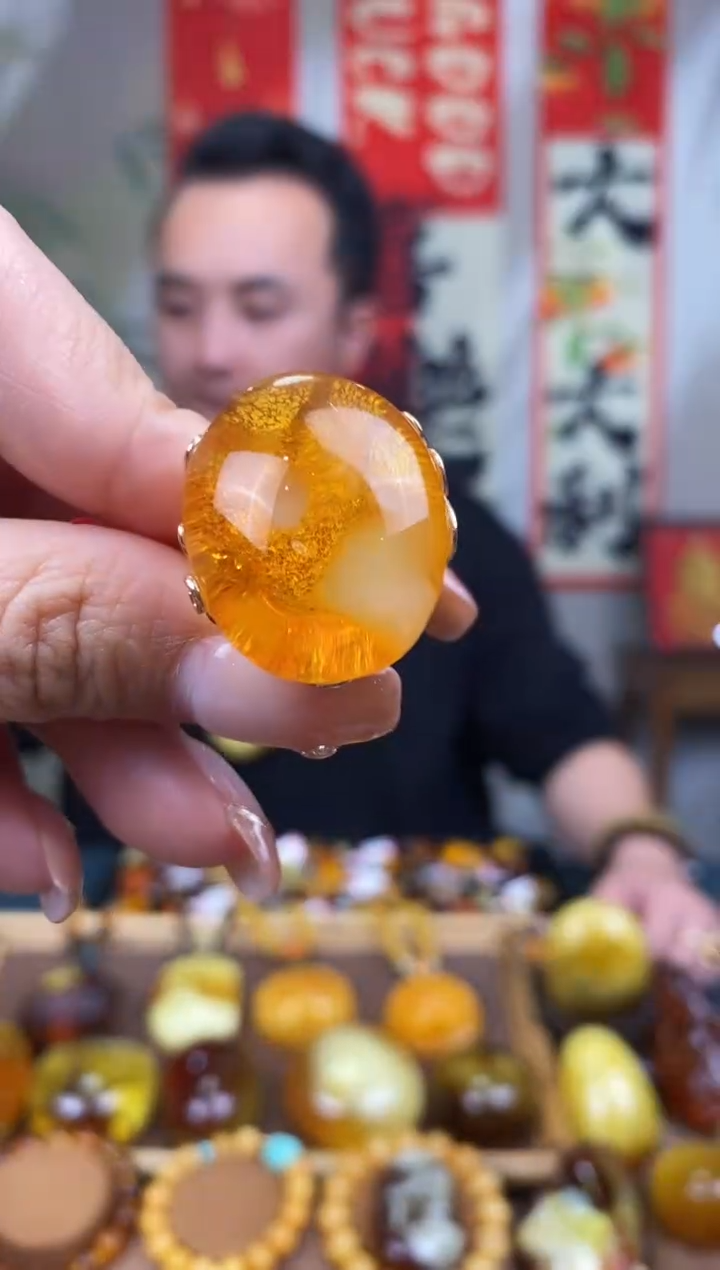 【闪购商品】琥珀裸石银S925镶嵌基地发货 一物一证 顺丰包邮