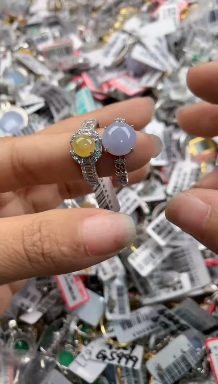 银S925镶嵌戒指翡翠101010---9