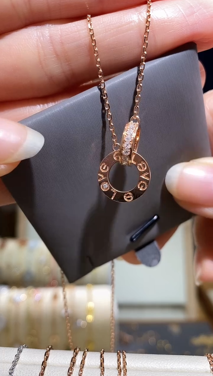 【闪购商品】钻石项链18K金镶嵌项链