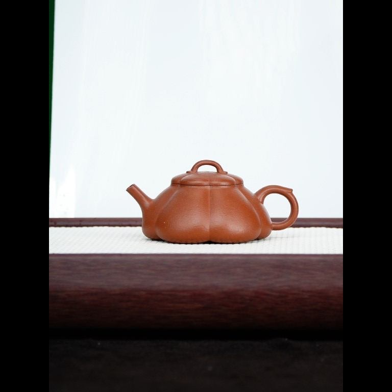【三时紫砂】001零添加 大红袍 筋纹石瓢 150cc