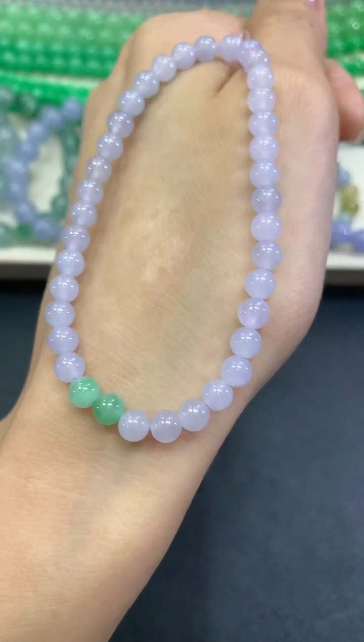 【闪购商品】翡翠手串未镶嵌w51紫货有色差