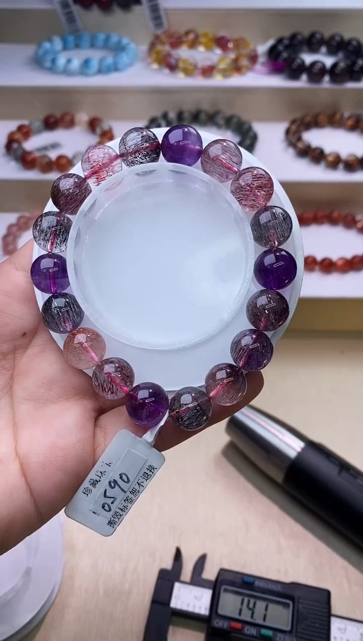 【闪购商品】水晶手链未镶嵌黑加仑超七单圈11m+