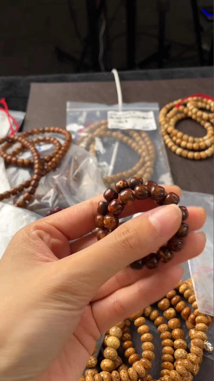 星月菩提吊坠精工级花皮桶珠8*7手串