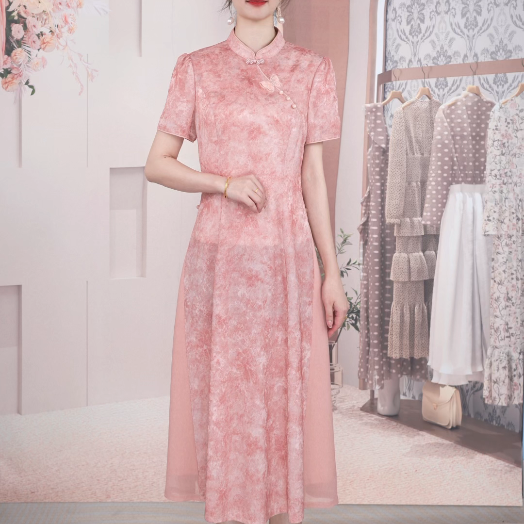 [122]2025夏季新款气质修身百搭显瘦高贵洋气连衣裙
