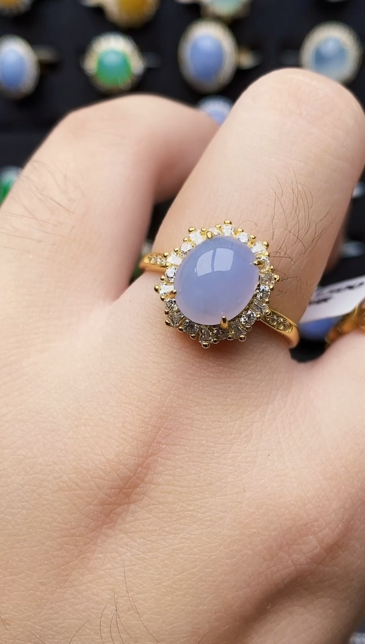 银S925镶嵌戒指翡翠0167