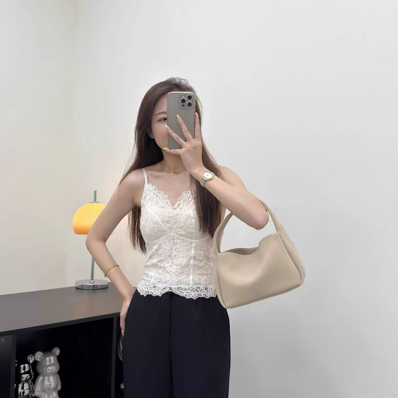 暖耳听冬/co&sheng小个子显瘦吊带背心百搭性感时尚内搭蕾丝花边