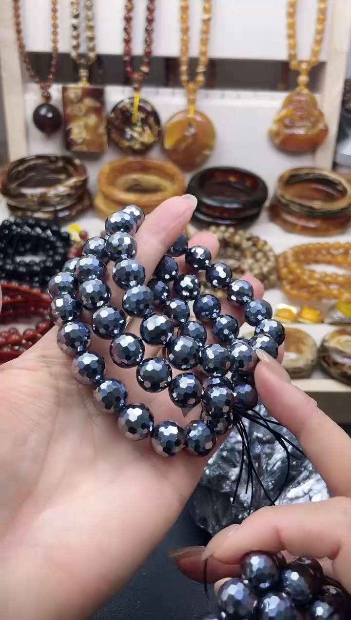 无非金属太赫兹卡11+ 切面单圈手串