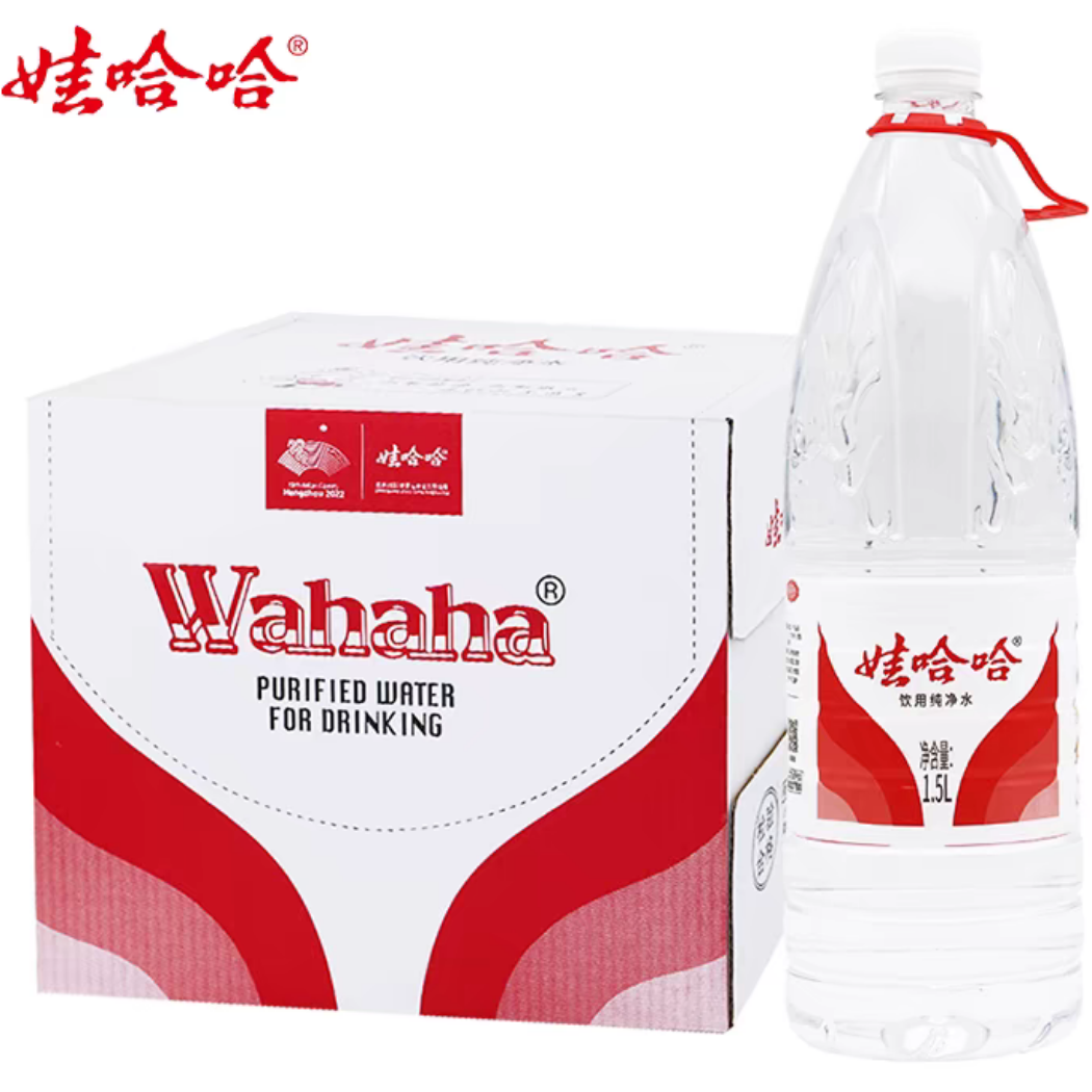 【2箱】娃哈哈 饮用纯净水1.5L*12瓶*2箱
