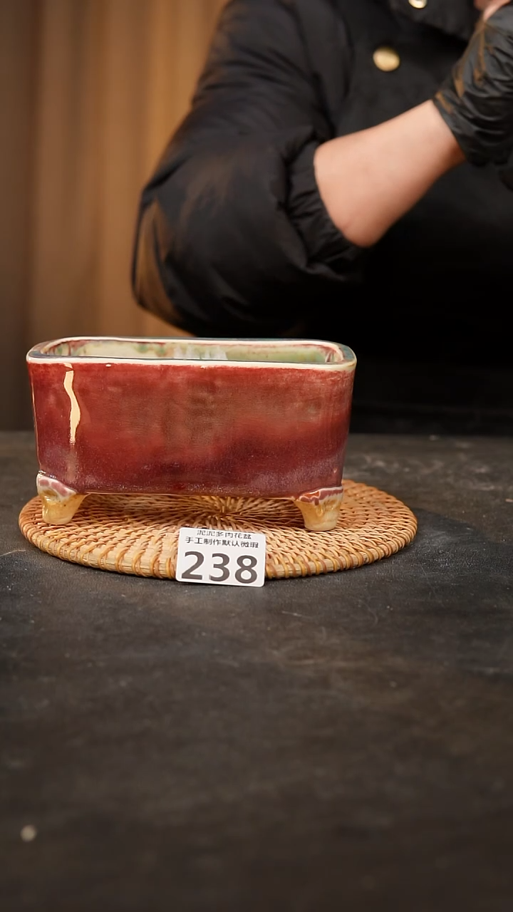 【闪购商品】瓷片238泥泥手工花盆口13*7高8