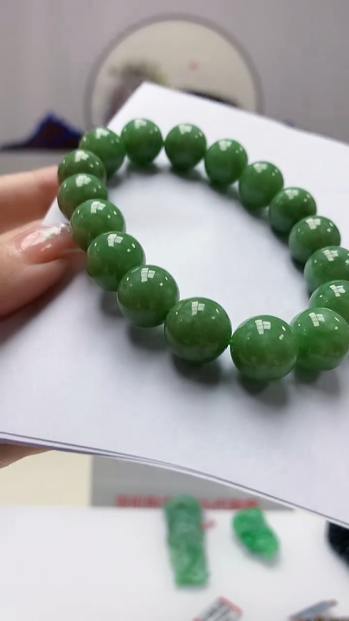 【闪购商品】定制翡翠未镶嵌4852DD-毛货手串61