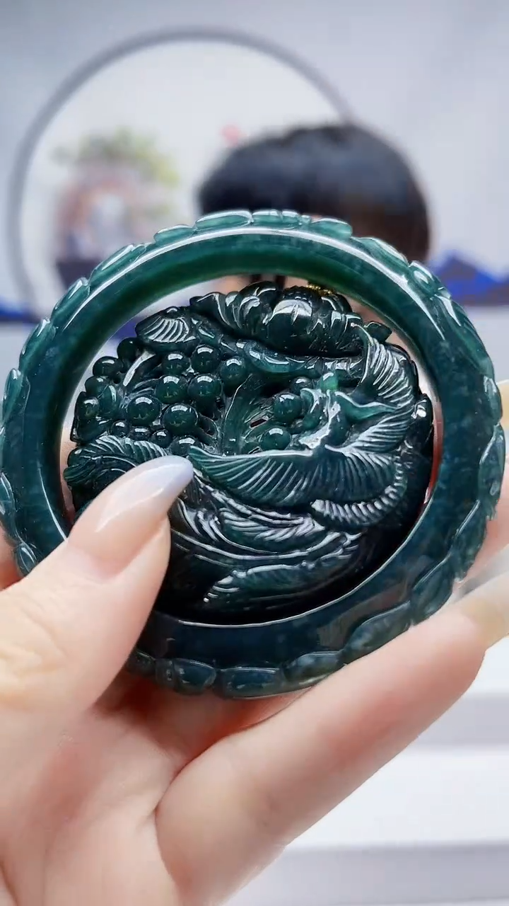 未镶嵌定制翡翠毛货-套镯（58圈）45