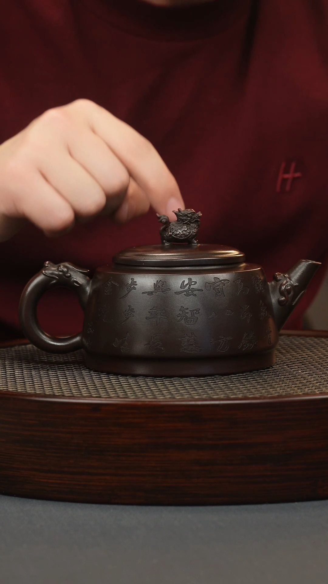 【闪购商品】紫砂茶壶铁血红三星堆龙龟