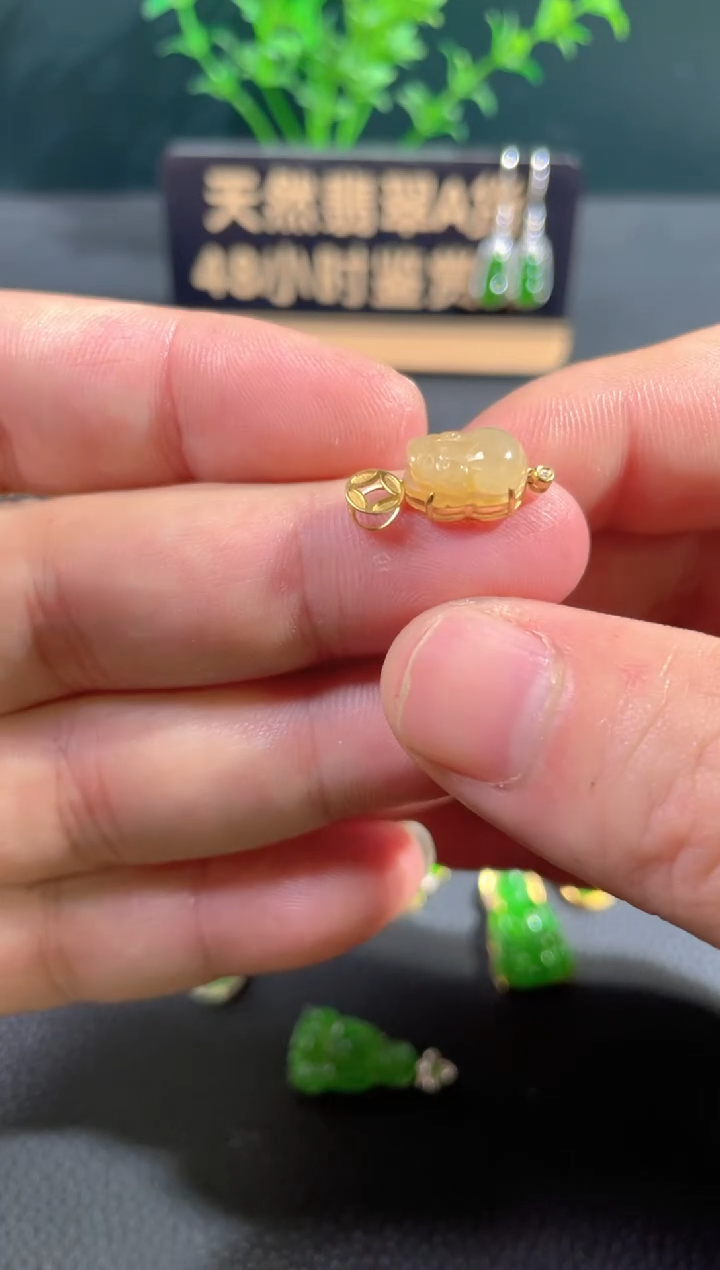 【闪购商品】翡翠颈饰18K金镶嵌翡翠