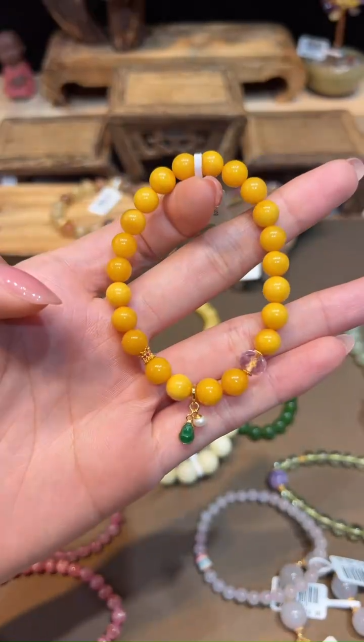 未镶嵌琥珀手链手饰@@E6906
