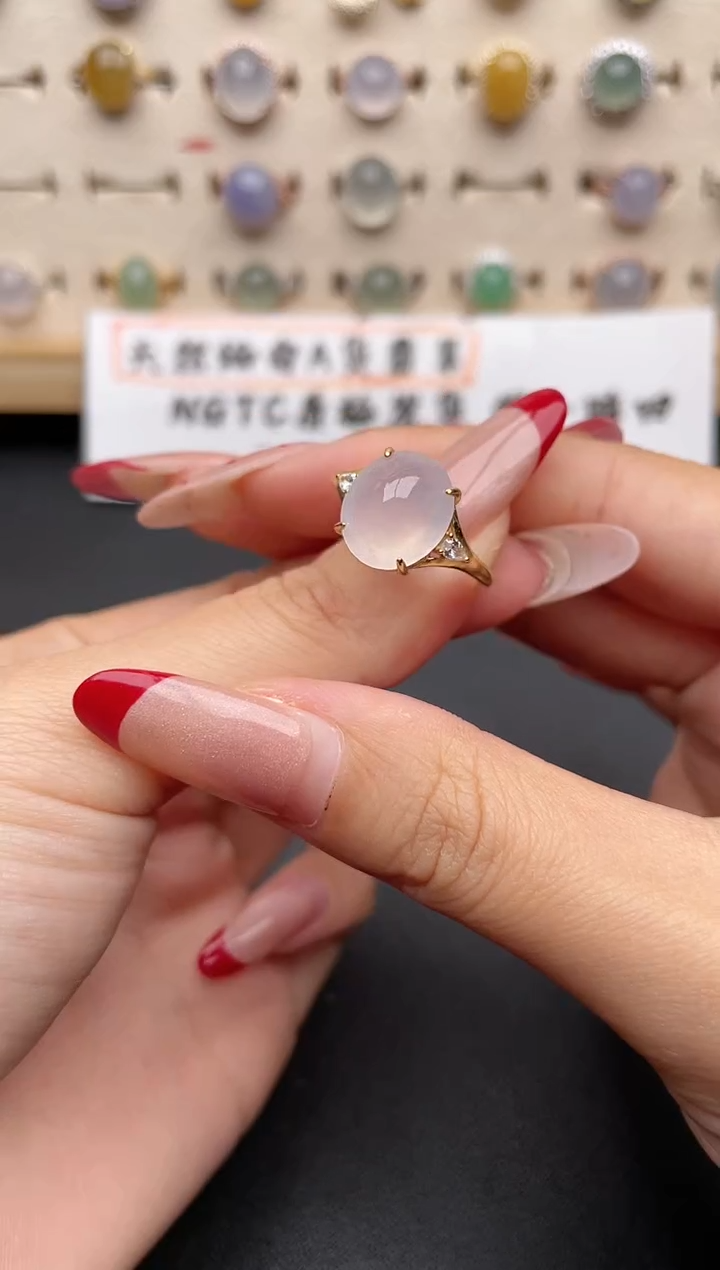 【闪购商品】翡翠戒指银S925镶嵌一物一证一礼盒