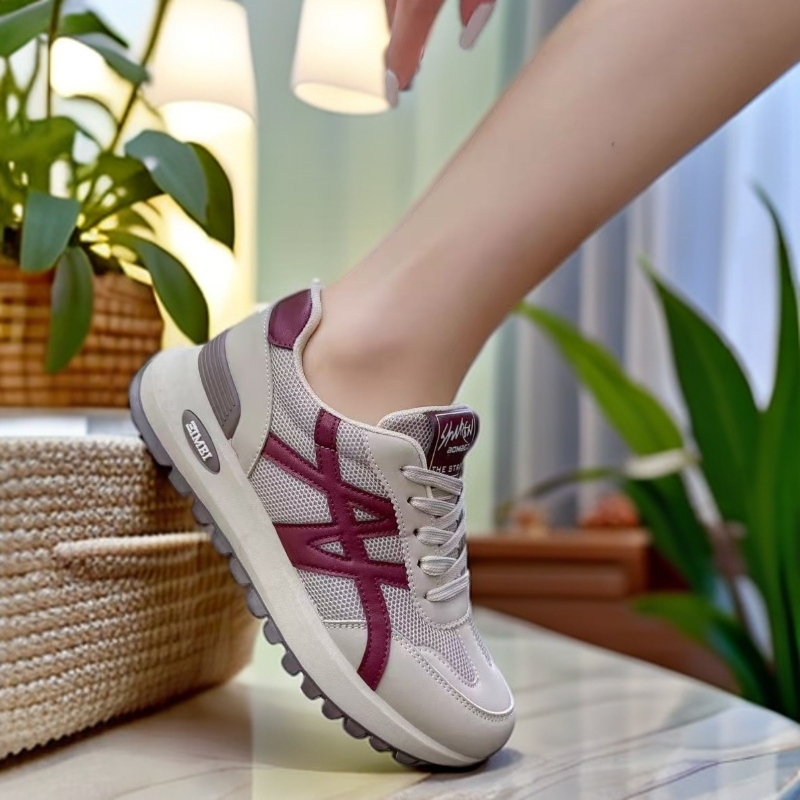 单鞋防滑夏季休闲女鞋跑步鞋透气运动鞋女士耐磨车缝线女轻便网面