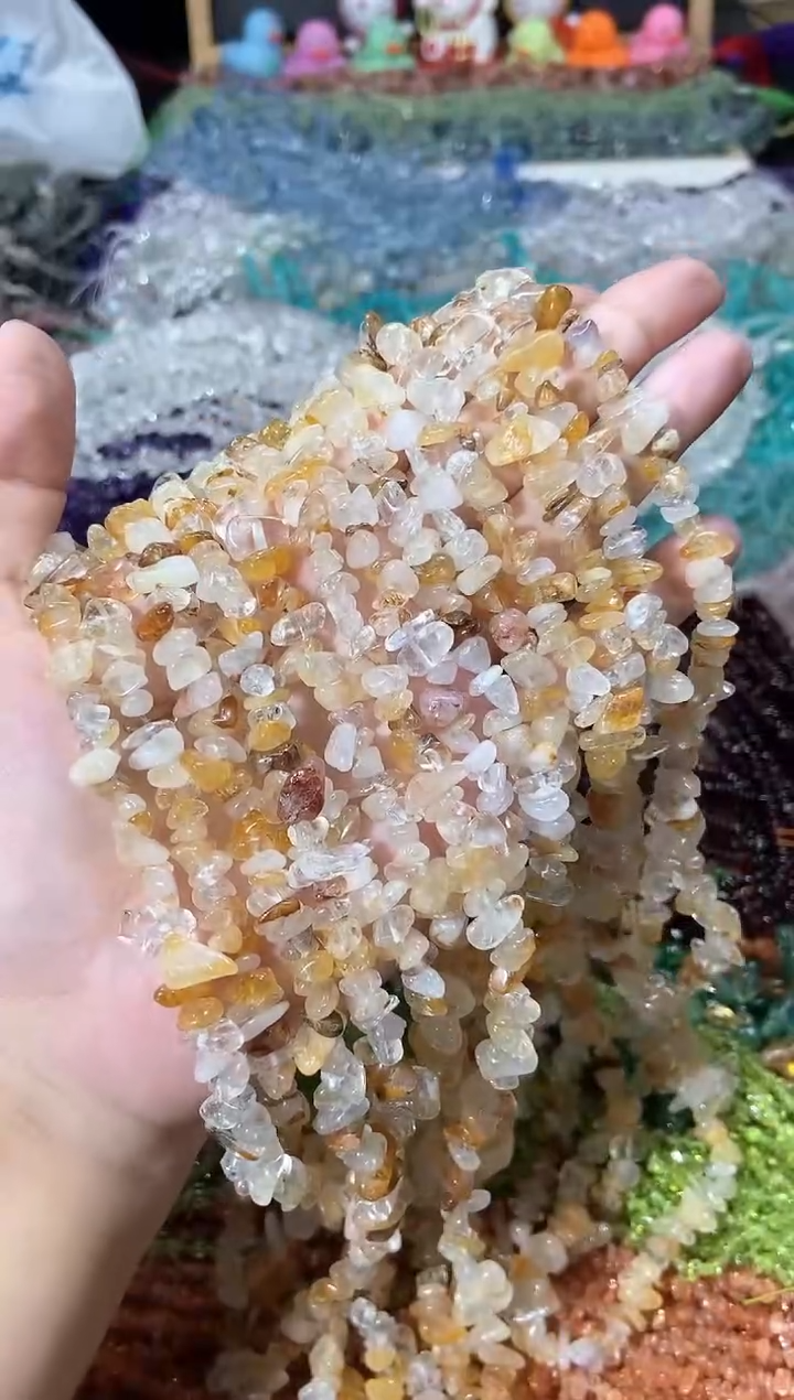 水晶珠宝半成品未镶嵌黄胶花