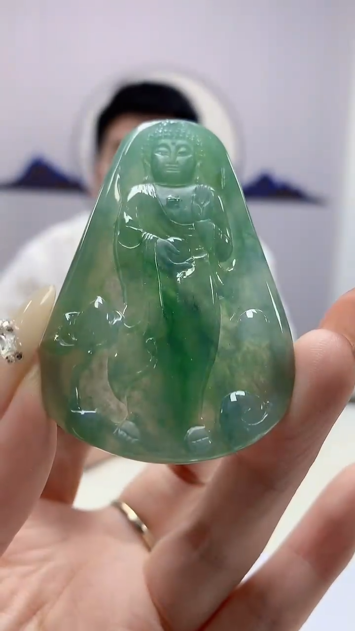 【闪购商品】定制翡翠未镶嵌5028DD-毛货挂件151