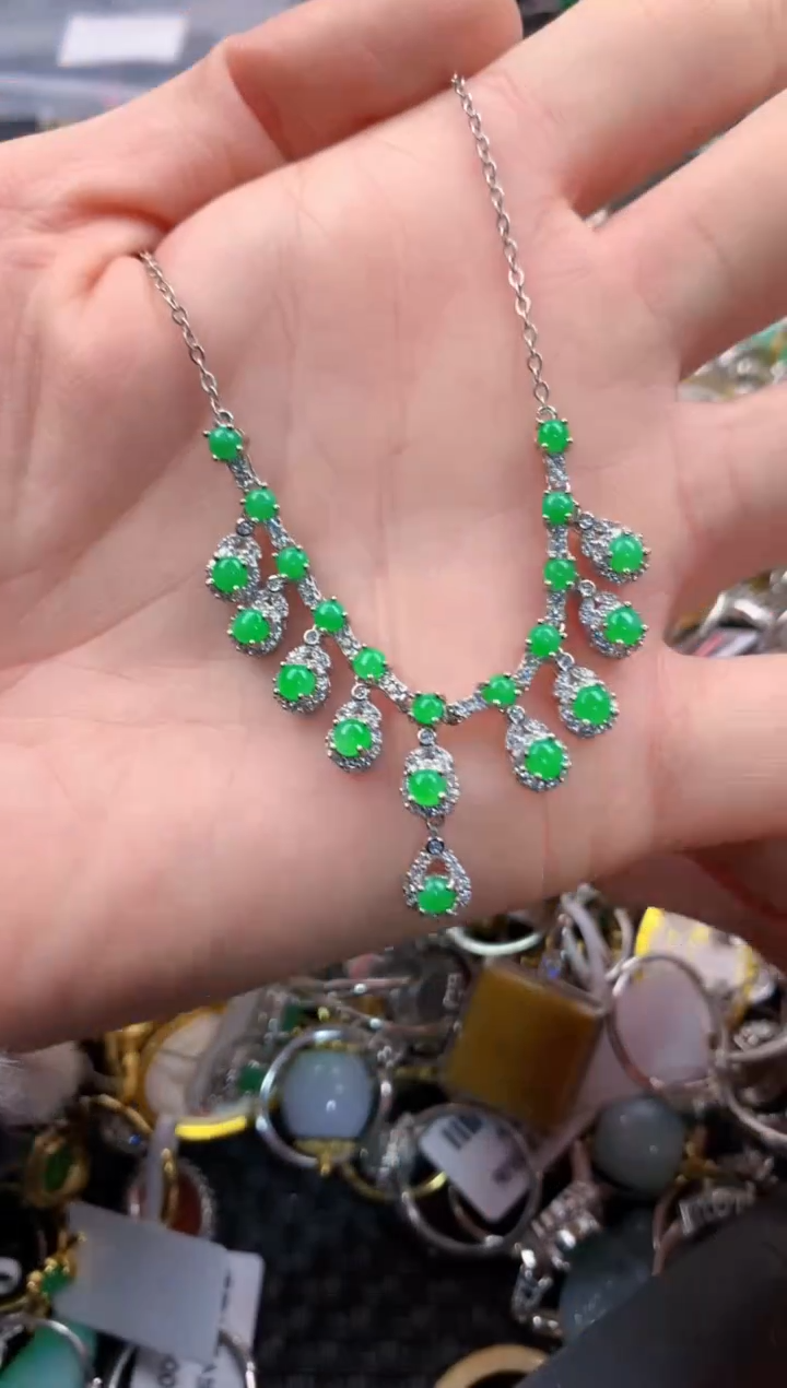 银S925镶嵌戒指翡翠4444       4