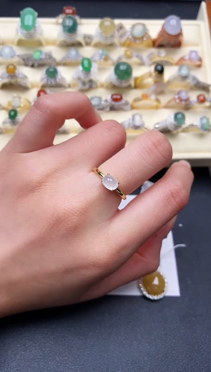 【闪购商品】翡翠戒指银S925镶嵌2222222+4