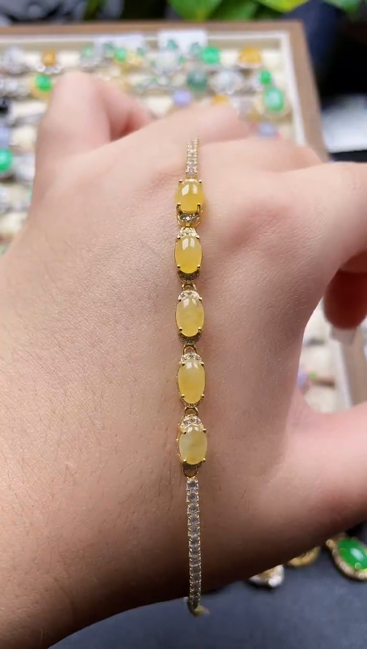 银S925镶嵌手链翡翠13