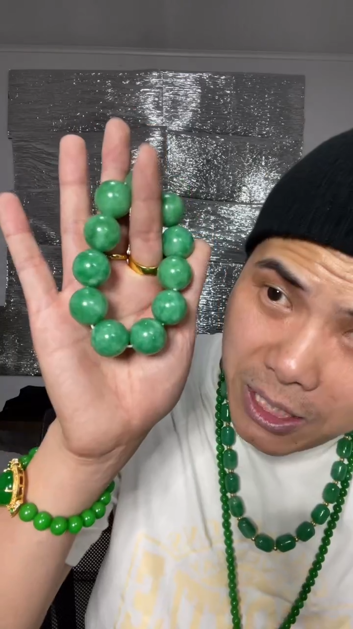 未镶嵌手串翡翠【小伍珠宝】缅料2.0飘花手串