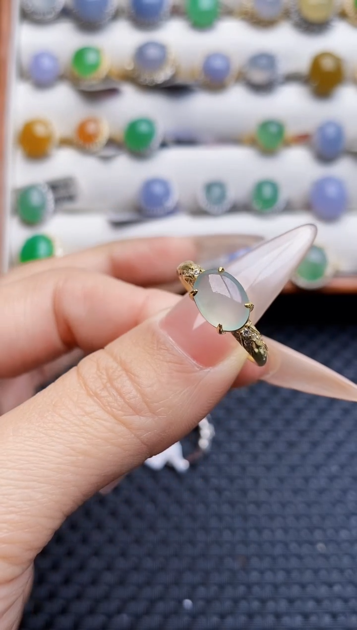 银S925镶嵌戒指翡翠1227