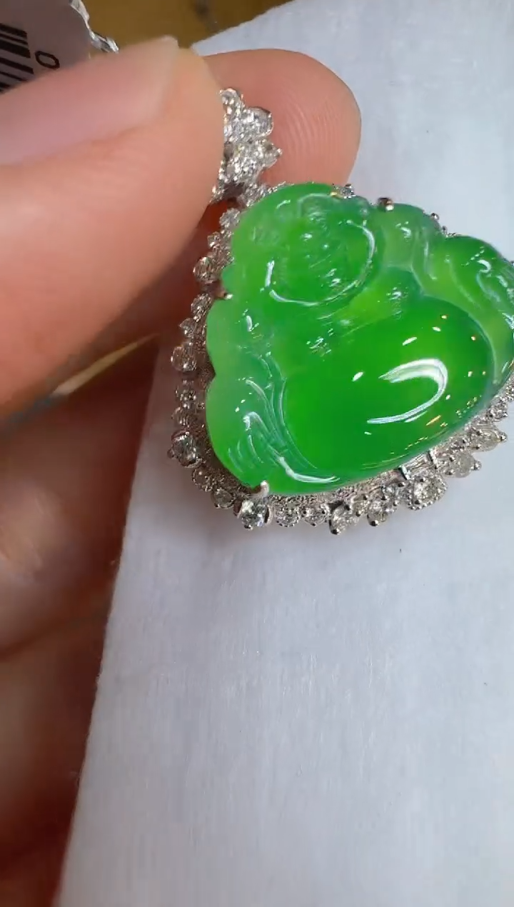 翡翠18K金镶嵌吊坠(不含链)多样性团购发一件