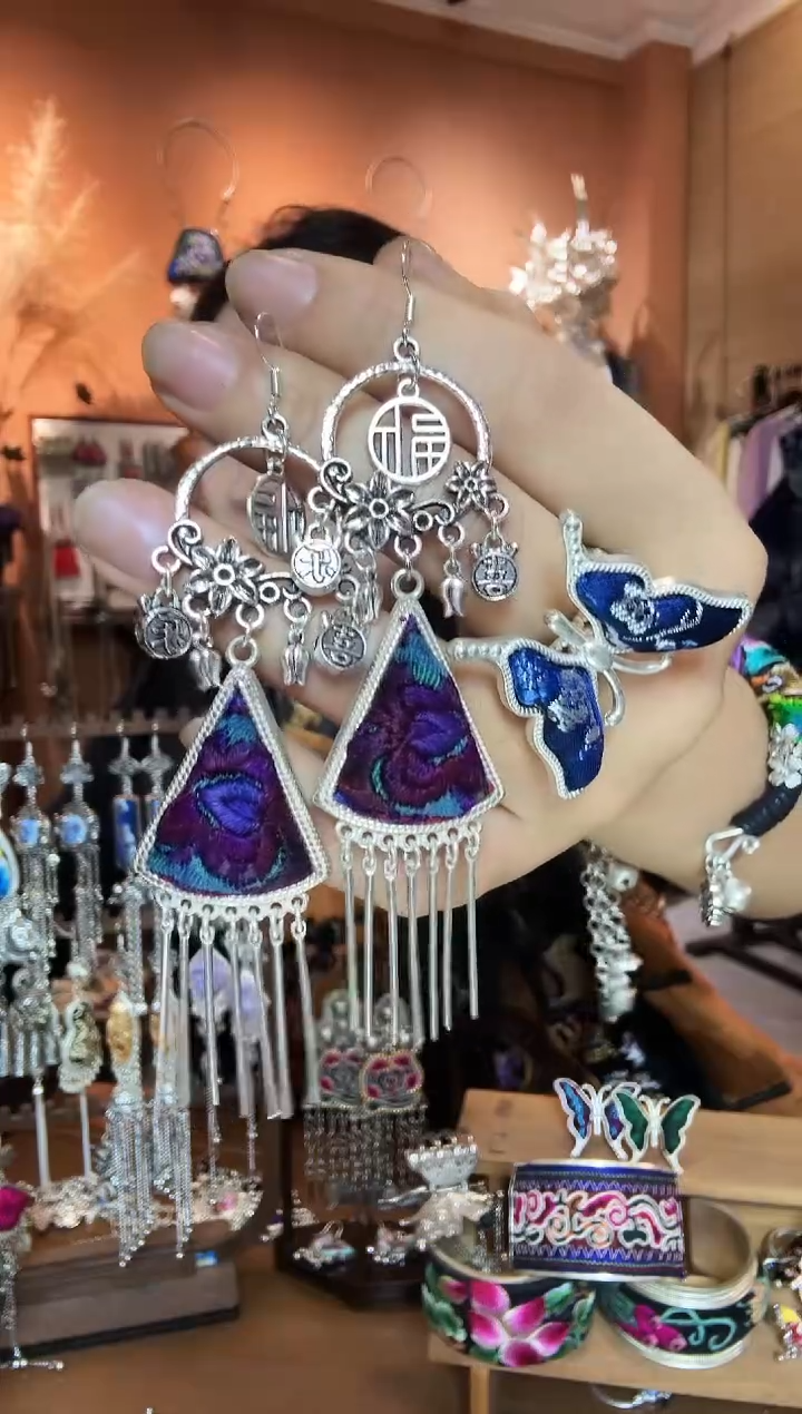 刺绣纯手工民族风耳环