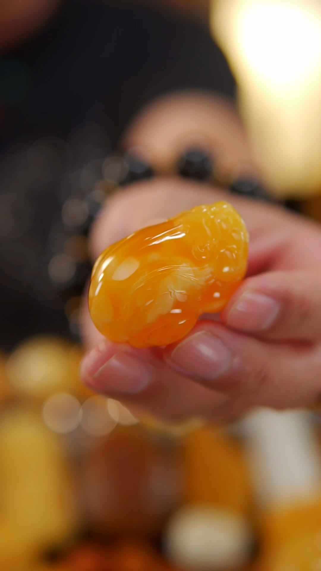 【闪购商品】蜜蜡颈饰未镶嵌焦皮料妖花貔貅21.17