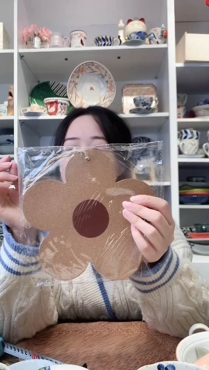 陶瓷日本进口软木花朵锅垫