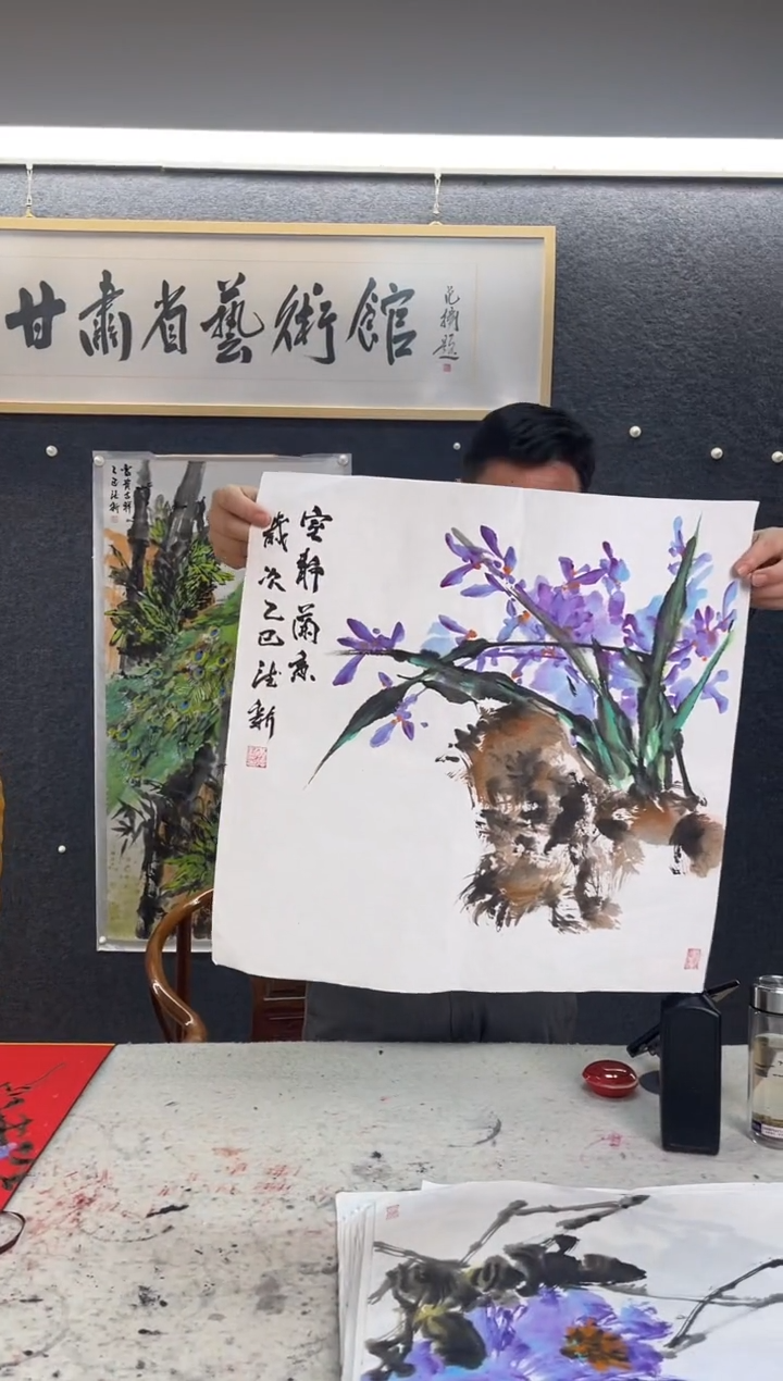 国画4939黄德X三尺斗方花鸟