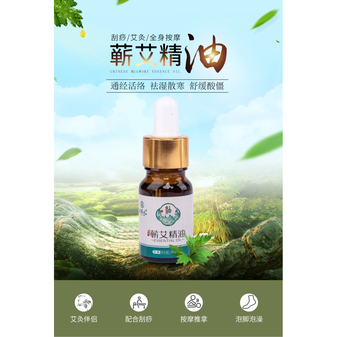 蕲艾精油正品植物提取 多种用途 艾灸专用精油