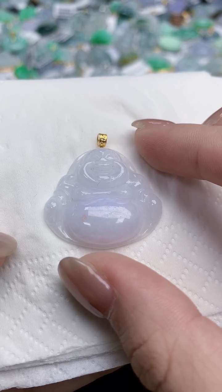 【闪购商品】翡翠颈饰18K金镶嵌天然缅甸翡翠A货