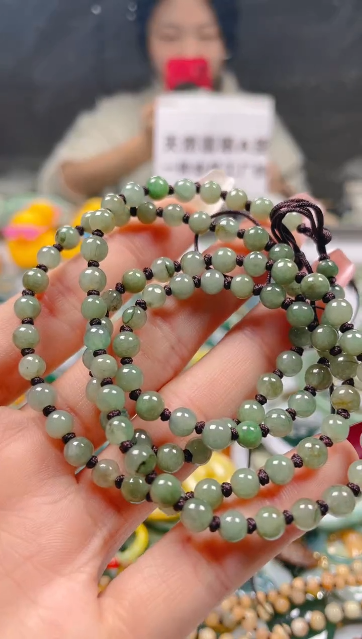 【闪购商品】翡翠颈饰未镶嵌5-6MM/Q/翡翠A货一图一物