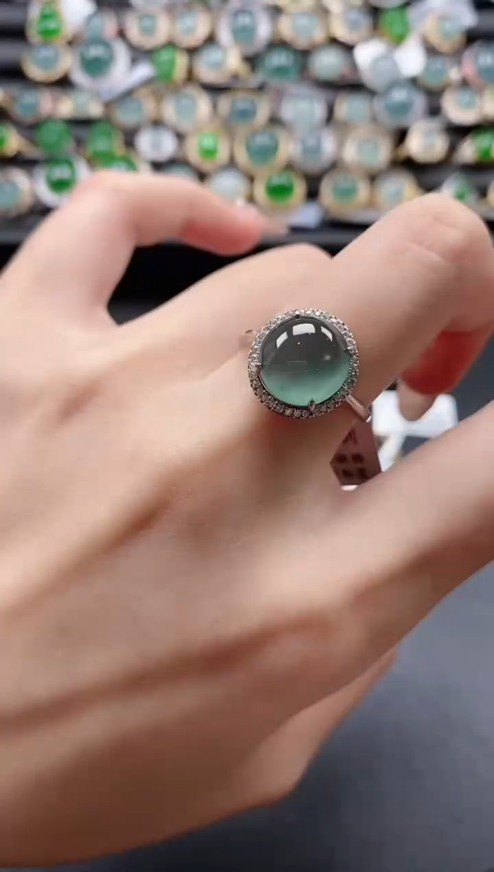 【闪购商品】翡翠戒指银S925镶嵌51511