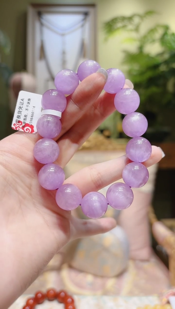 【闪购商品】锂辉石手串未镶嵌紫锂辉手串15-1/14.4