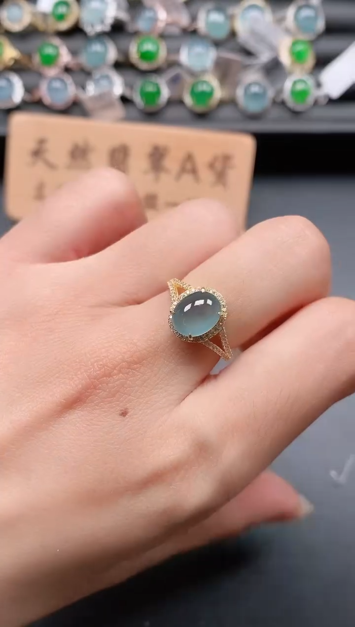 银S925镶嵌戒指翡翠11